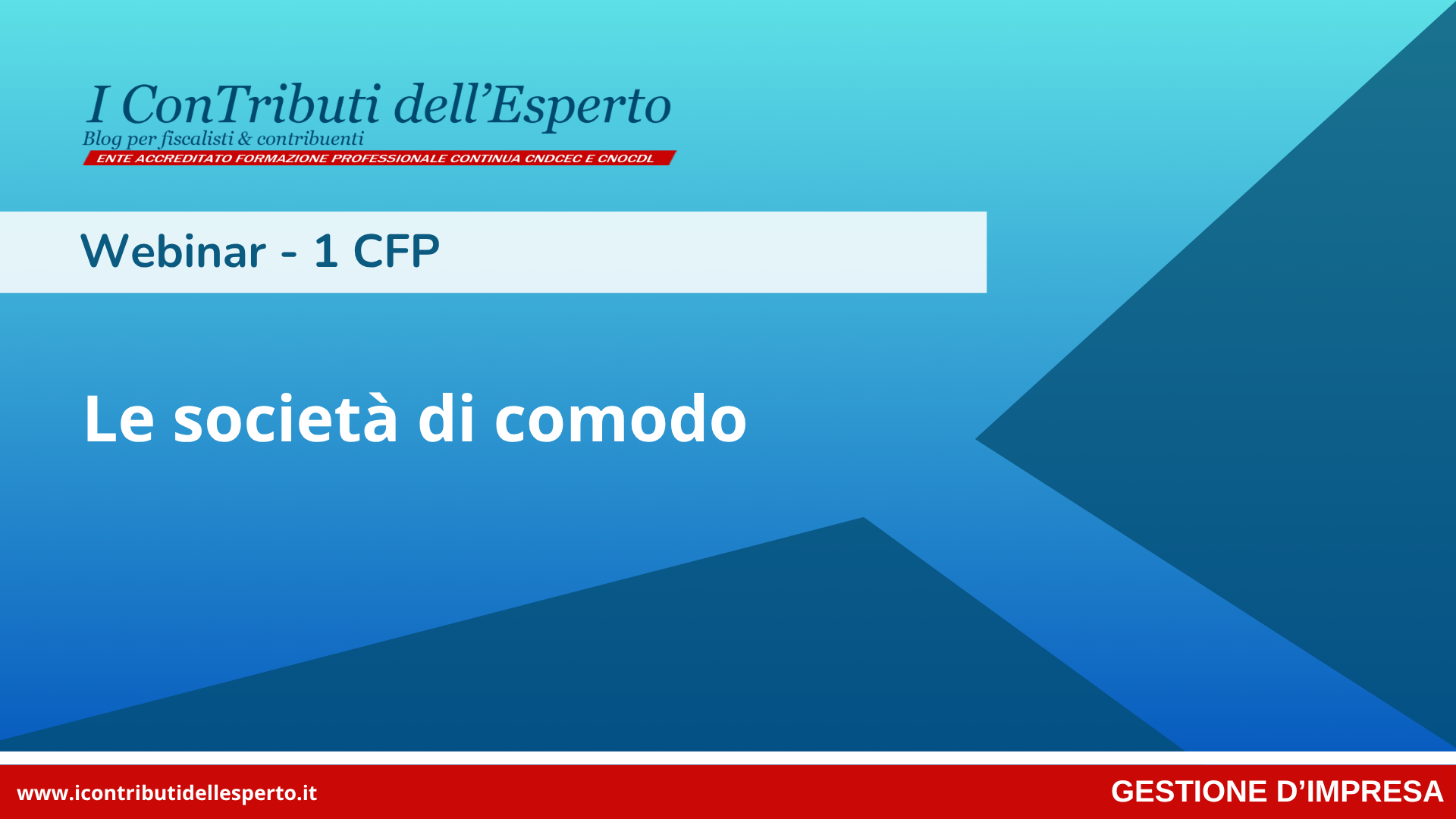 Webinar “Le società di comodo”